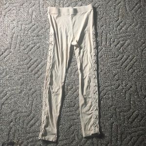 thin pants with stitches on sides